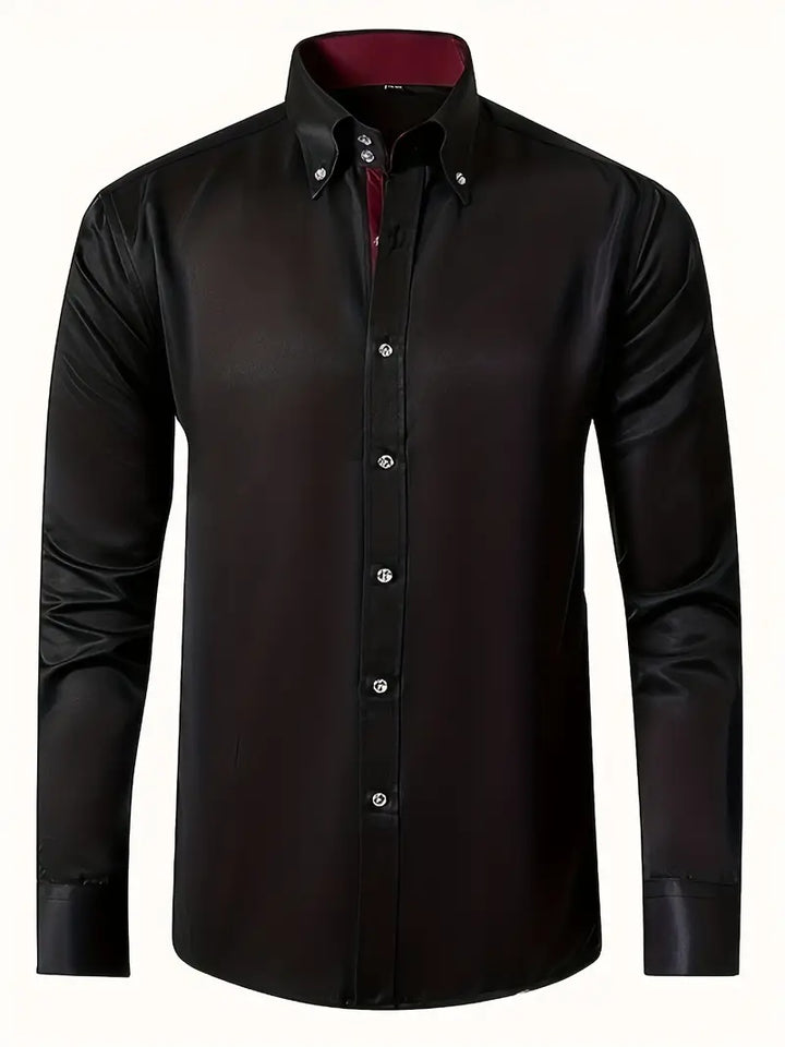 Mens Dress Shirt Cotton Button-Front Classic Fit