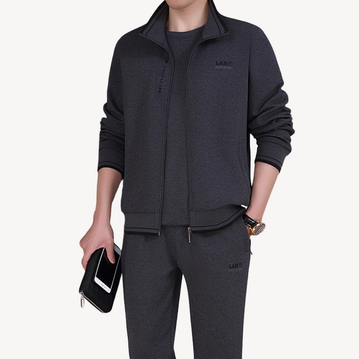 Mens Tracksuit Set with Zipper Closure