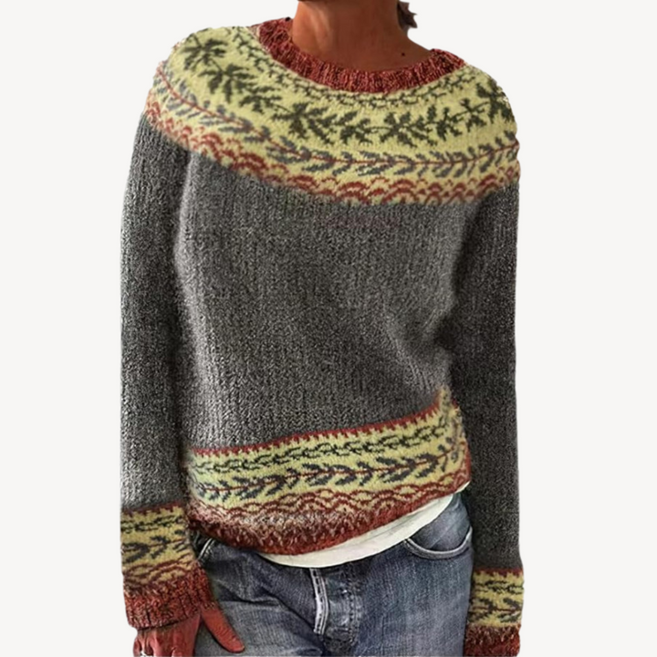 Womens Sweater with Embroidered Floral Design