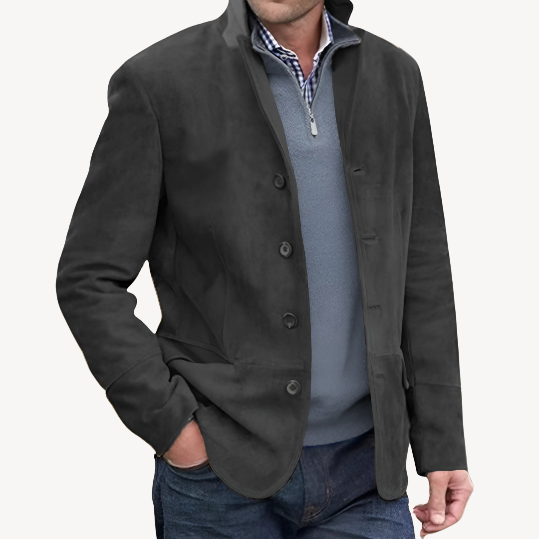 Mens Blazer Jacket Suede Material Regular Fit