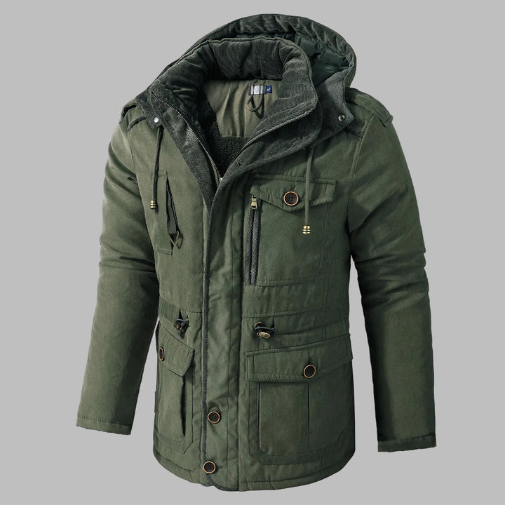 Mens Winter Jacket Multi-Pocket Insulated Fit