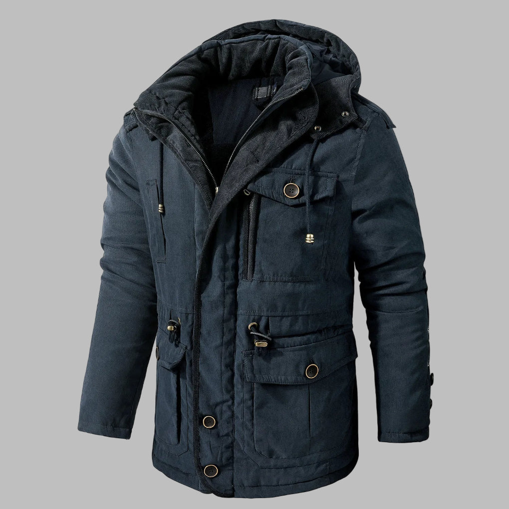 Mens Winter Jacket Multi-Pocket Insulated Fit - BritishMode
