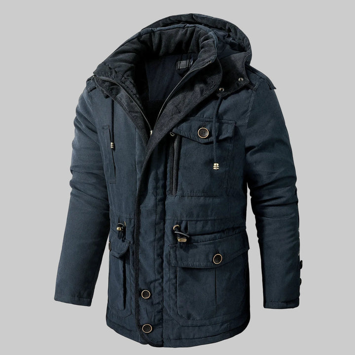 Mens Winter Jacket Multi-Pocket Insulated Warm Fit - BritishMode