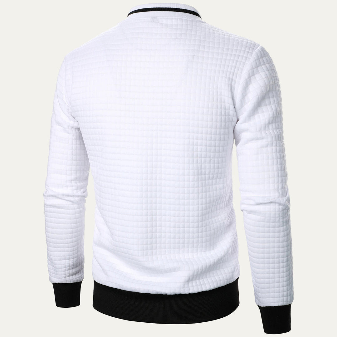 Mens Bomber Jacket Quilted Square Pattern