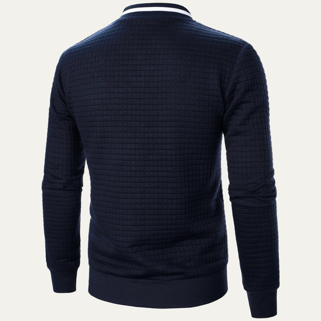 Mens Bomber Jacket Quilted Square Pattern