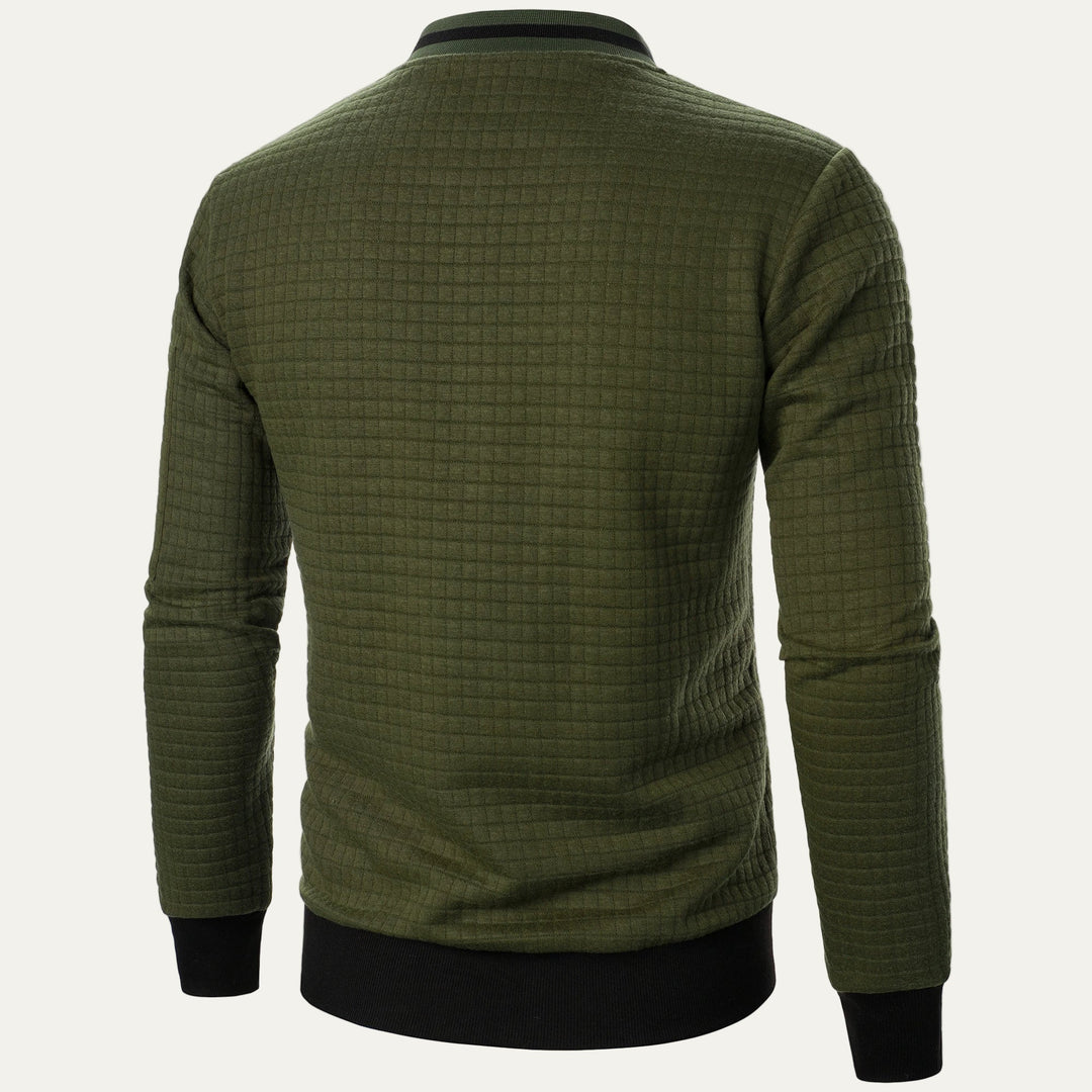 Mens Bomber Jacket Quilted Square Pattern