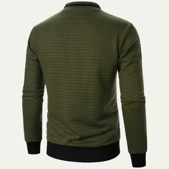 Mens Bomber Jacket Quilted Square Pattern