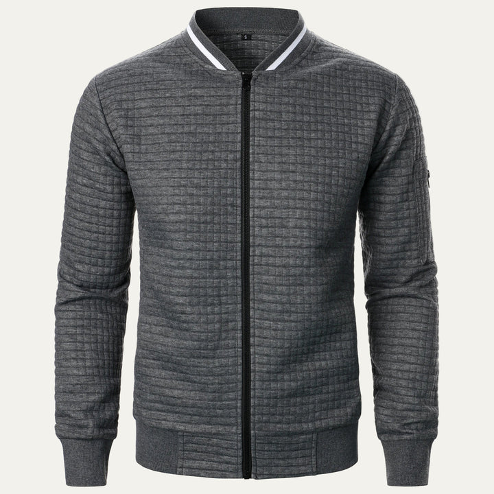 Mens Bomber Jacket Quilted Square Pattern