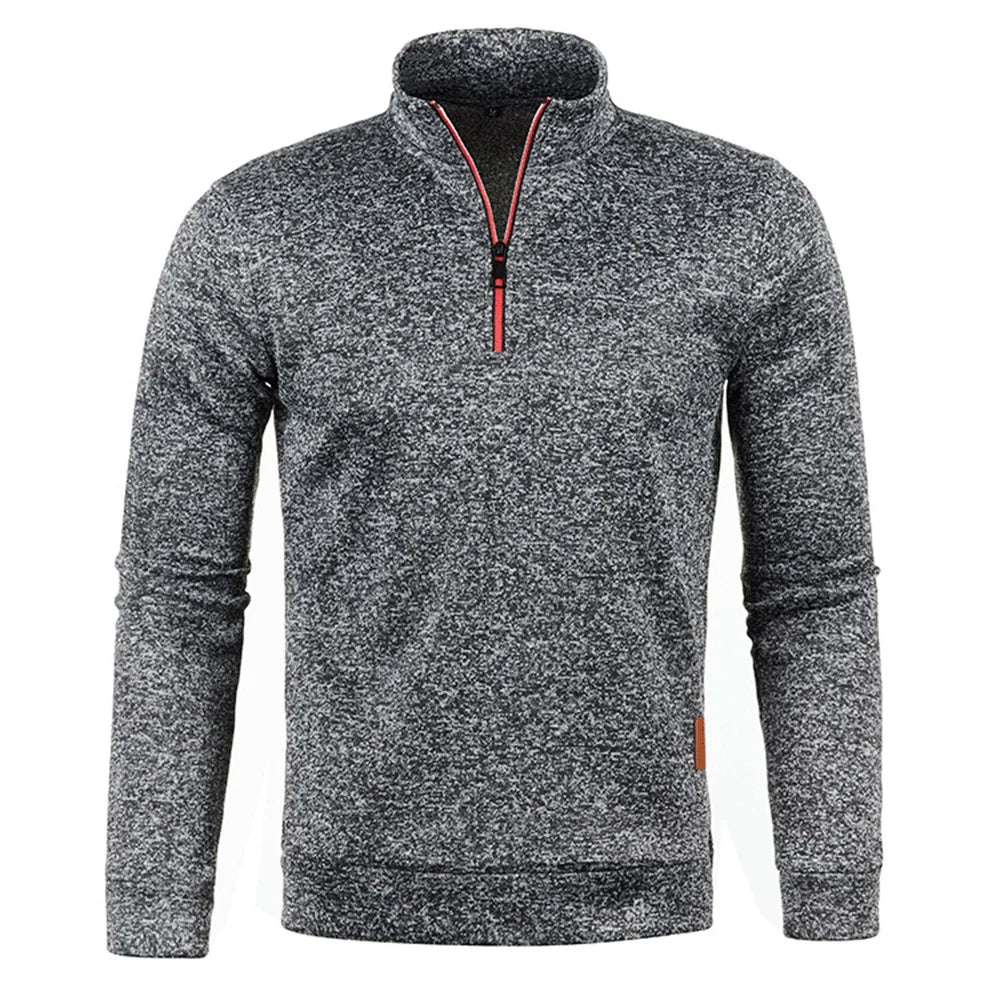 Mens Sweatshirt Quarter Zip Mock Collar