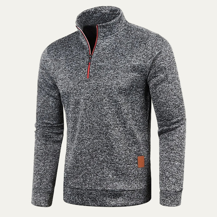 Mens Sweatshirt Quarter Zip Mock Collar