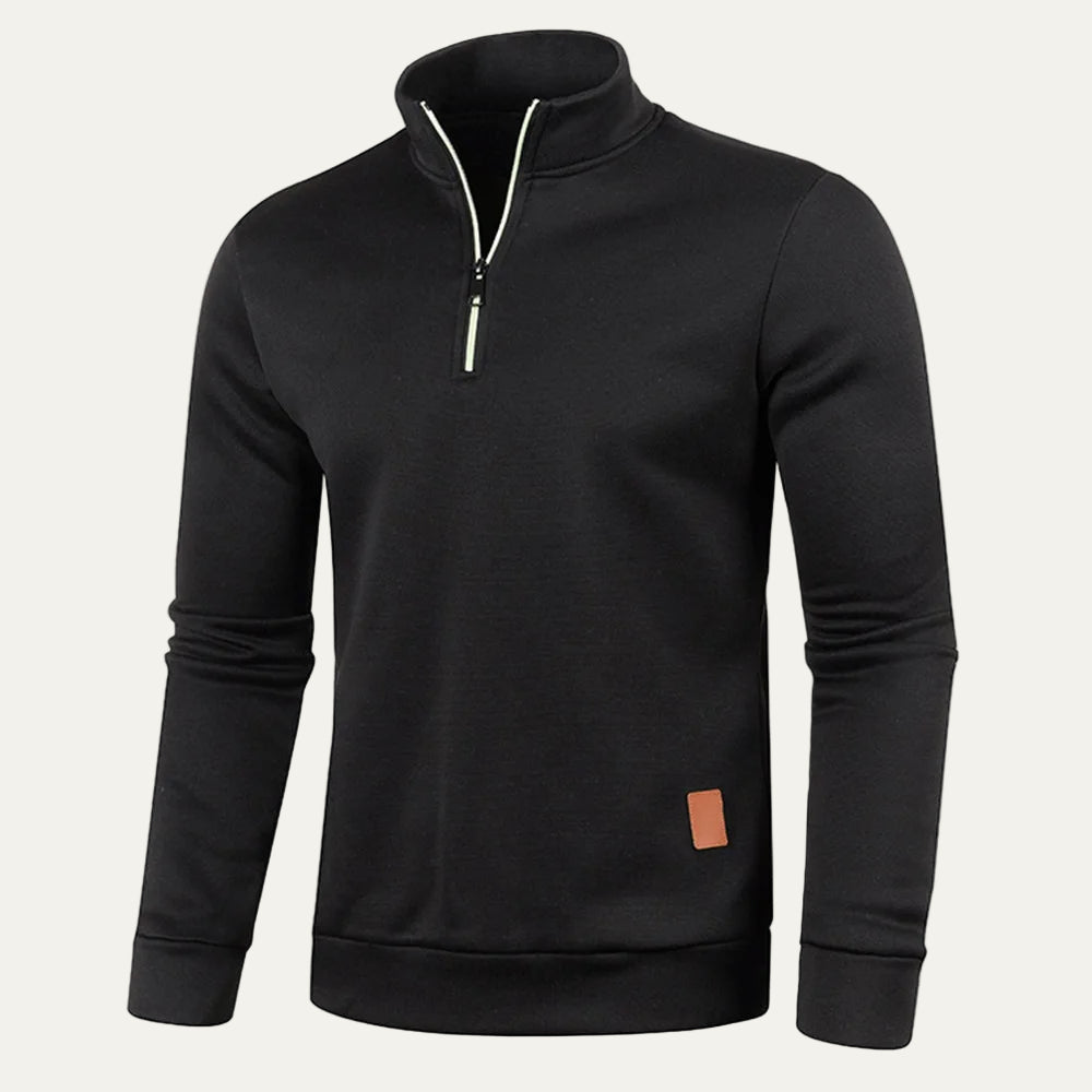 Mens Sweatshirt Quarter Zip Mock Collar