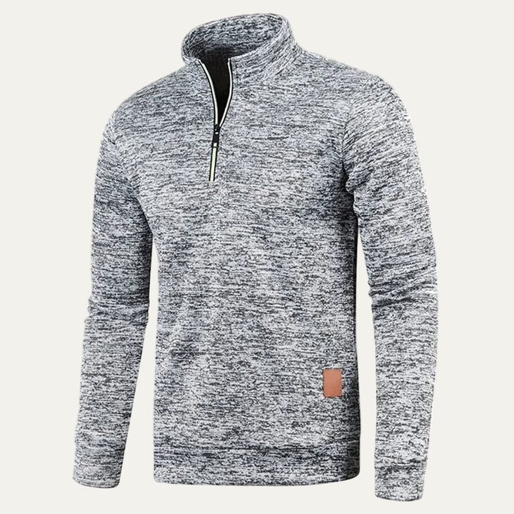 Mens Sweatshirt Quarter Zip Mock Collar - BritishMode