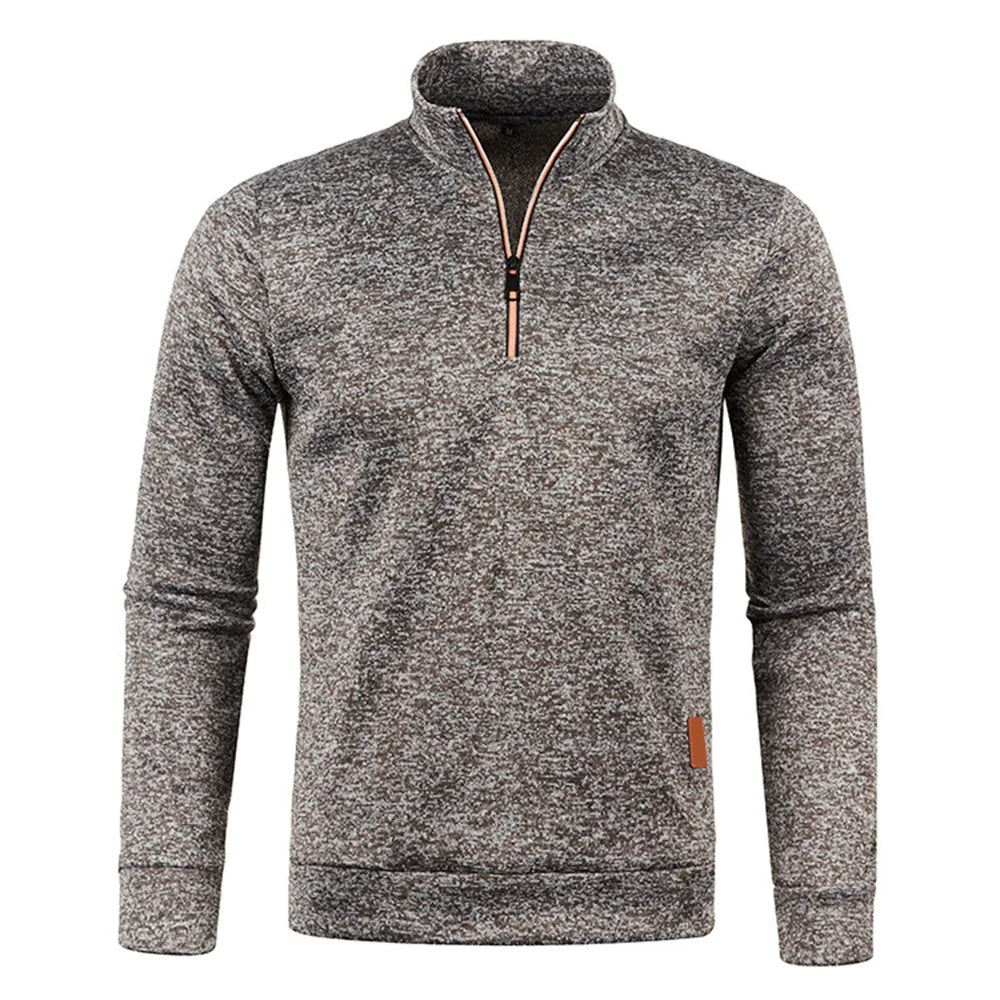 Mens Sweatshirt Quarter Zip Mock Collar
