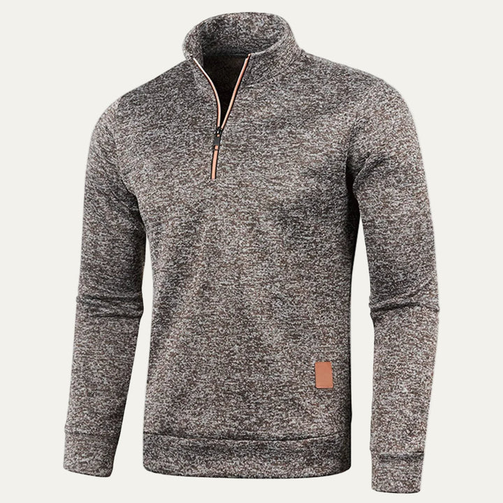 Mens Sweatshirt Quarter Zip Mock Collar