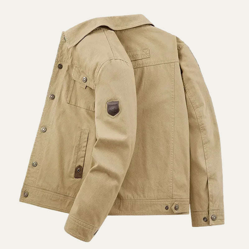 Mens Field Jacket with Embroidered Patch Detail