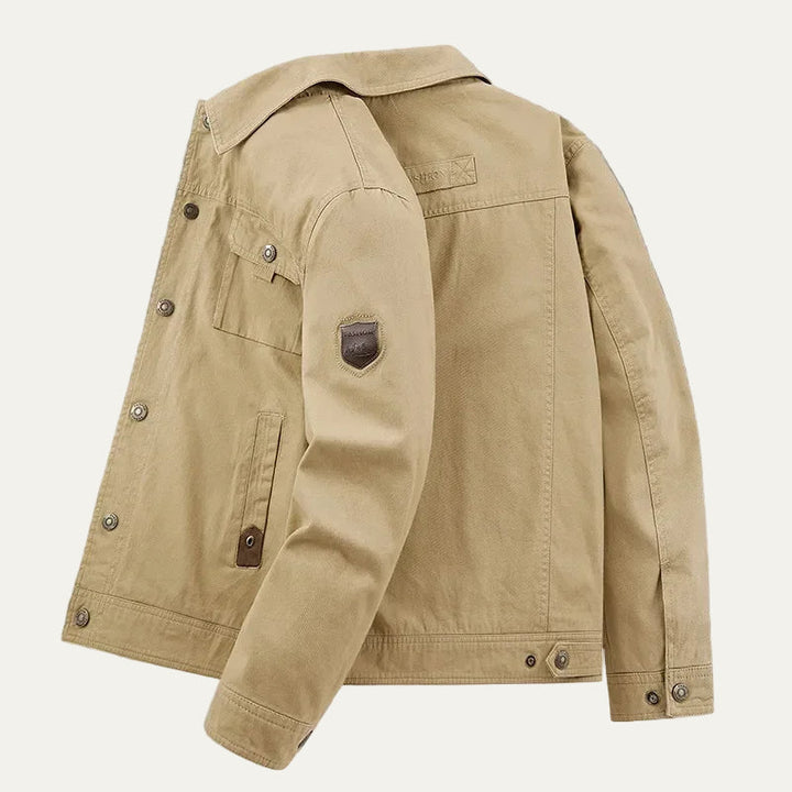 Mens Field Jacket with Embroidered Patch Detail