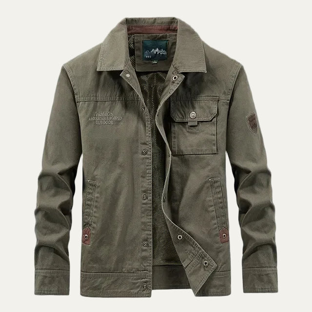 Mens Field Jacket with Embroidered Patch Detail