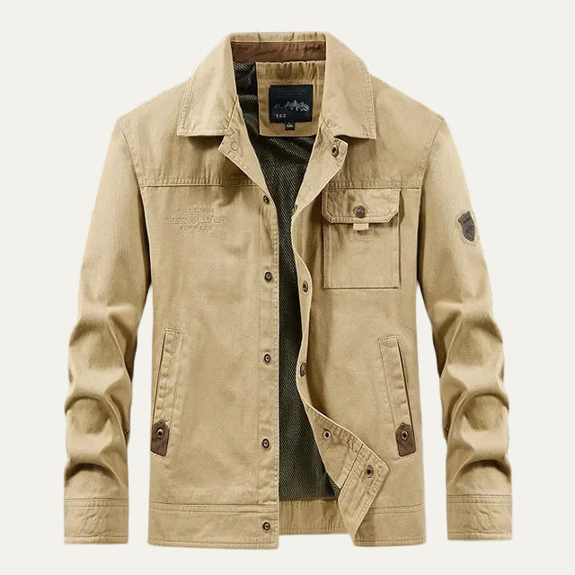 Mens Field Jacket with Embroidered Patch Detail