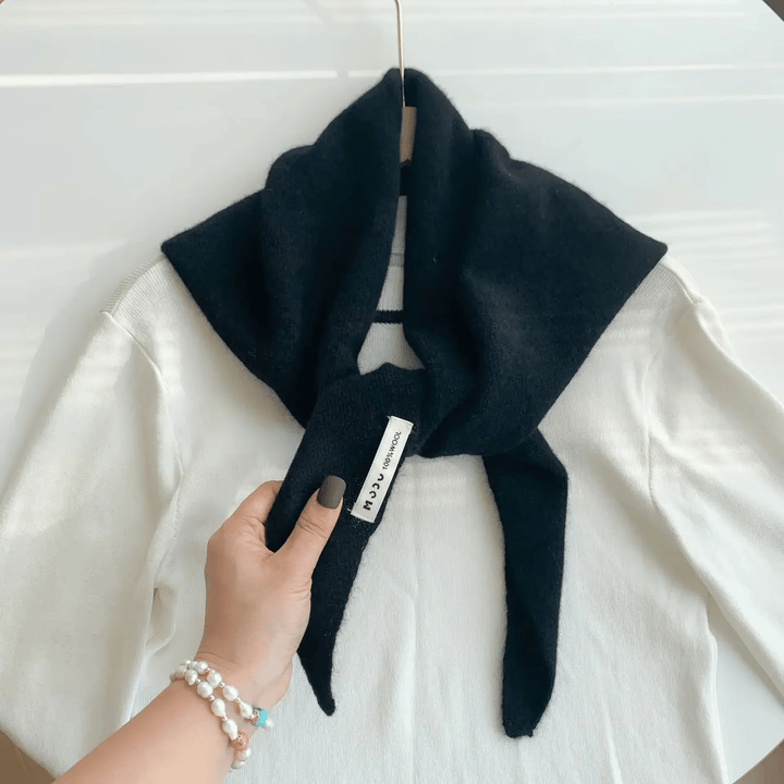 Womens Wool Knitted Scarf Triangular Warm Wrap Headscarf - BritishMode