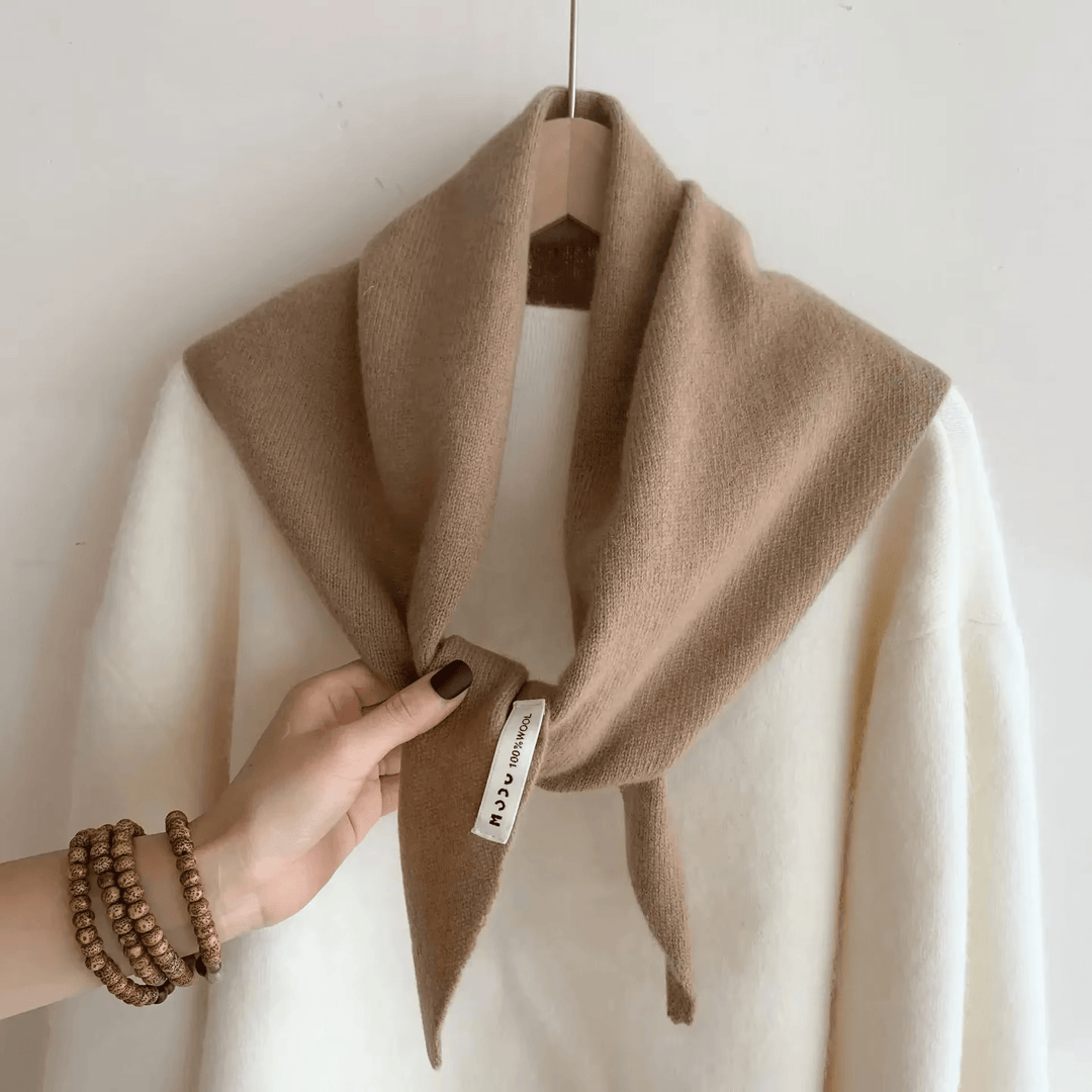 Womens Wool Knitted Scarf Triangular Warm Wrap Headscarf