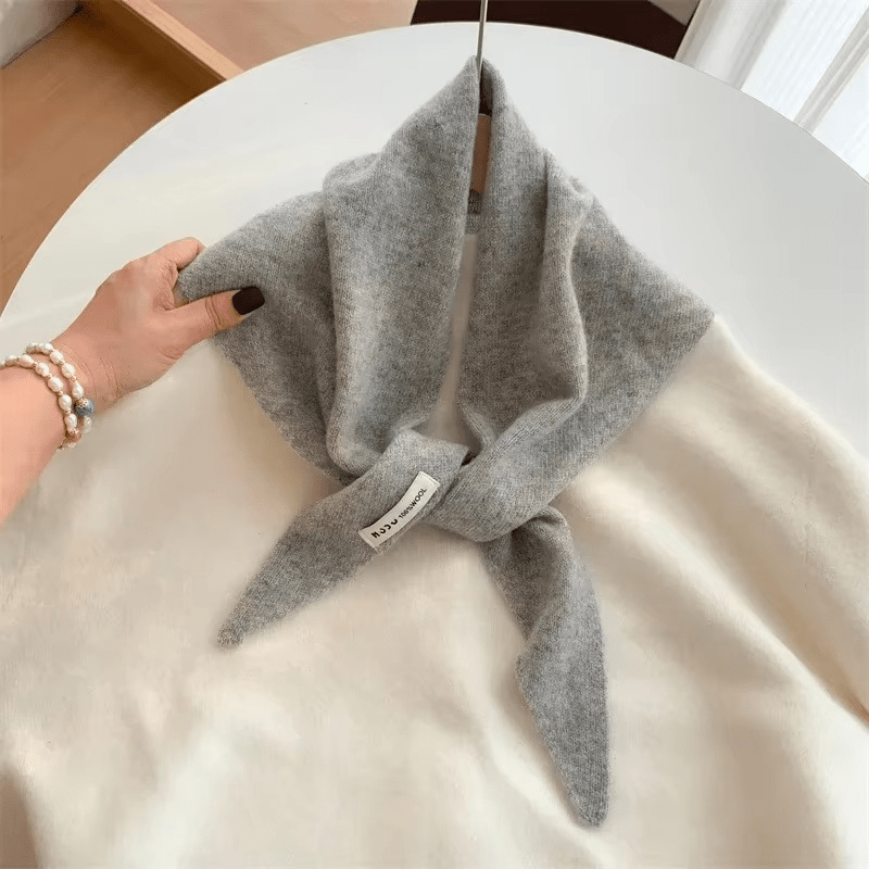 Womens Wool Knitted Scarf Triangular Warm Wrap Headscarf
