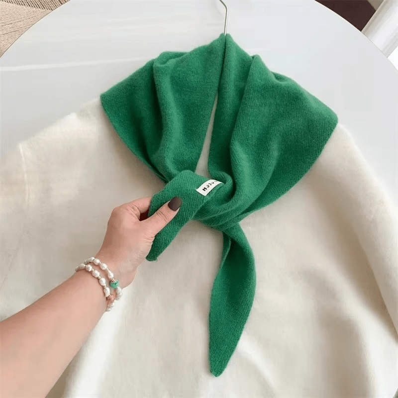Womens Wool Knitted Scarf Triangular Warm Wrap Headscarf