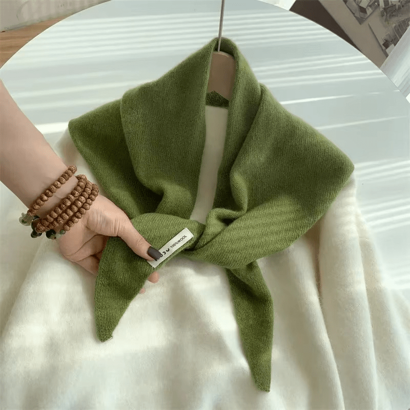 Womens Wool Knitted Scarf Triangular Warm Wrap Headscarf