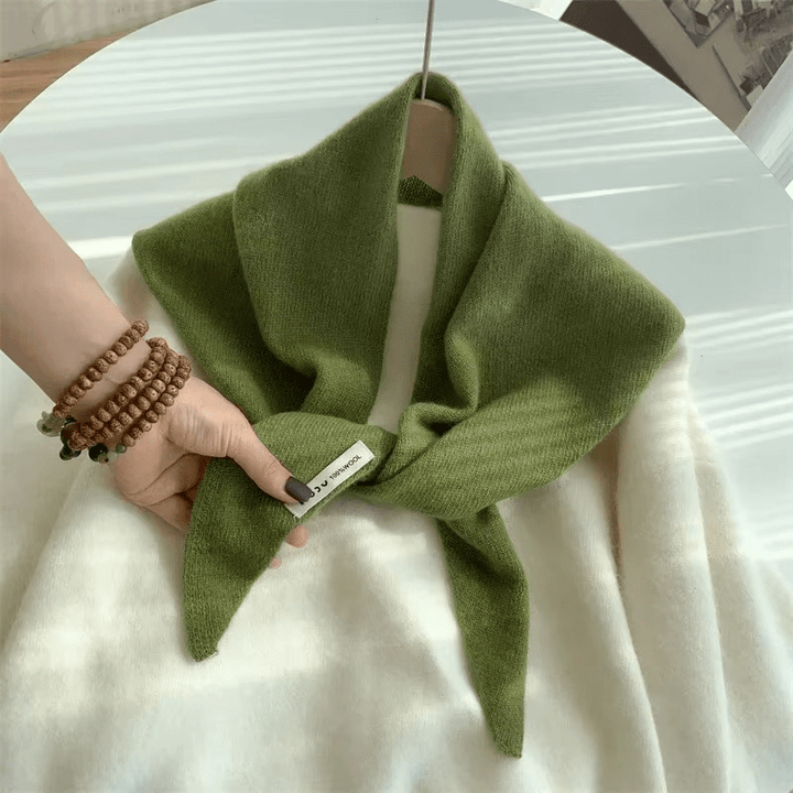 Womens Wool Knitted Scarf Triangular Warm Wrap Headscarf