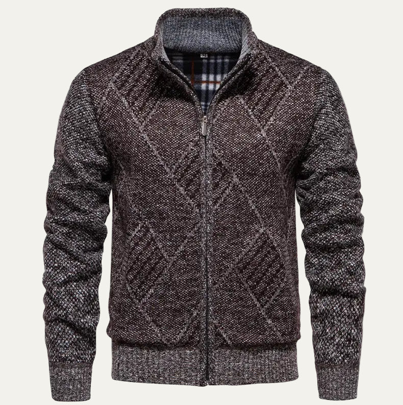 Mens Fleece Cardigan Zip-Up Winter Style - BritishMode