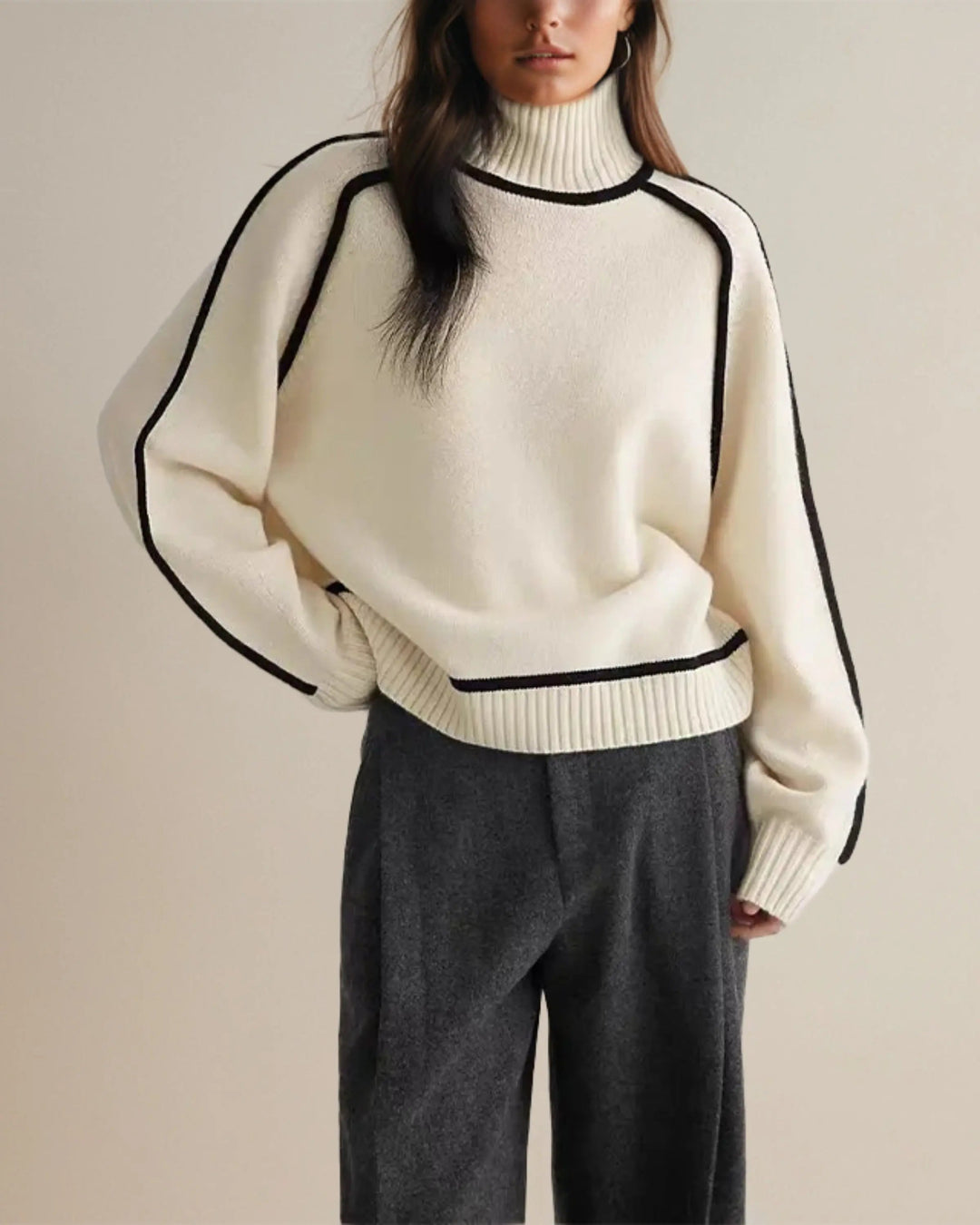 Womens Turtleneck Sweater Elegant Knit