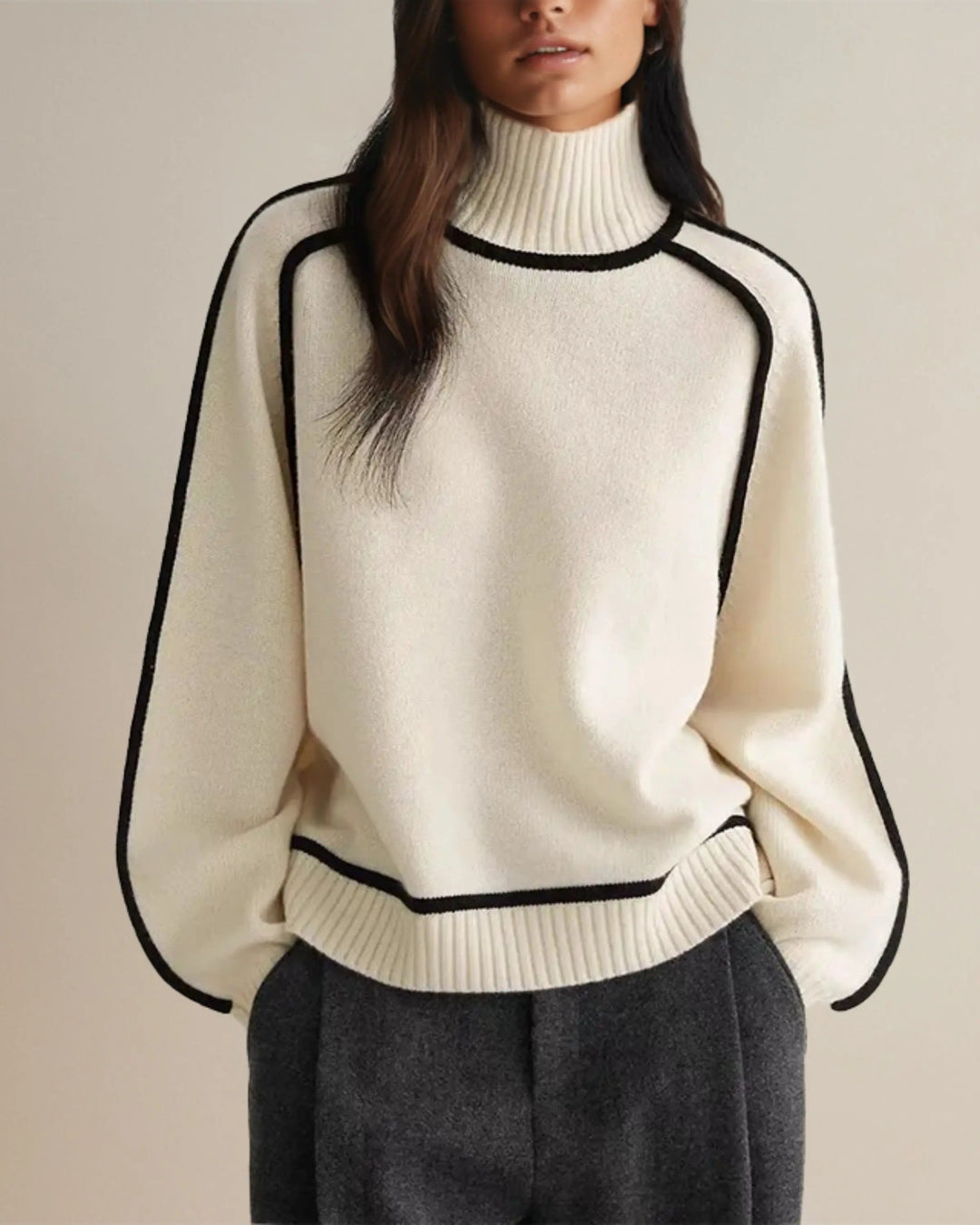 Womens Turtleneck Sweater Elegant Knit