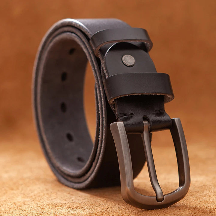 Mens Leather Belt Genuine Cowhide Hand-Finished Classic Fit