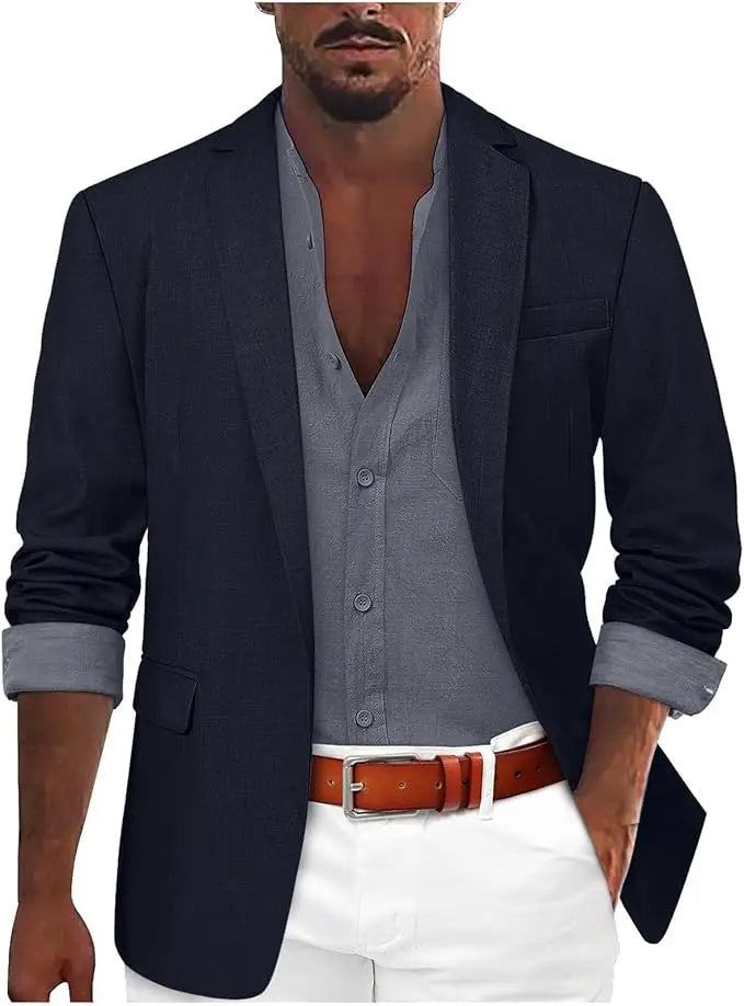 Mens Cotton Blazer Tailored Fit Jacket