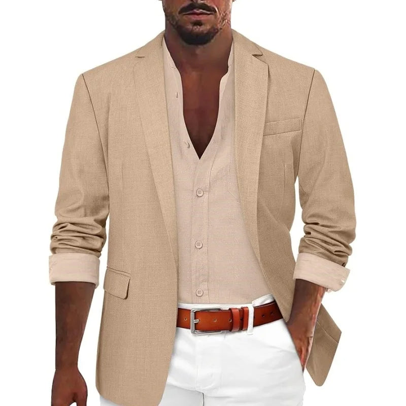 Mens Cotton Blazer Tailored Fit Jacket