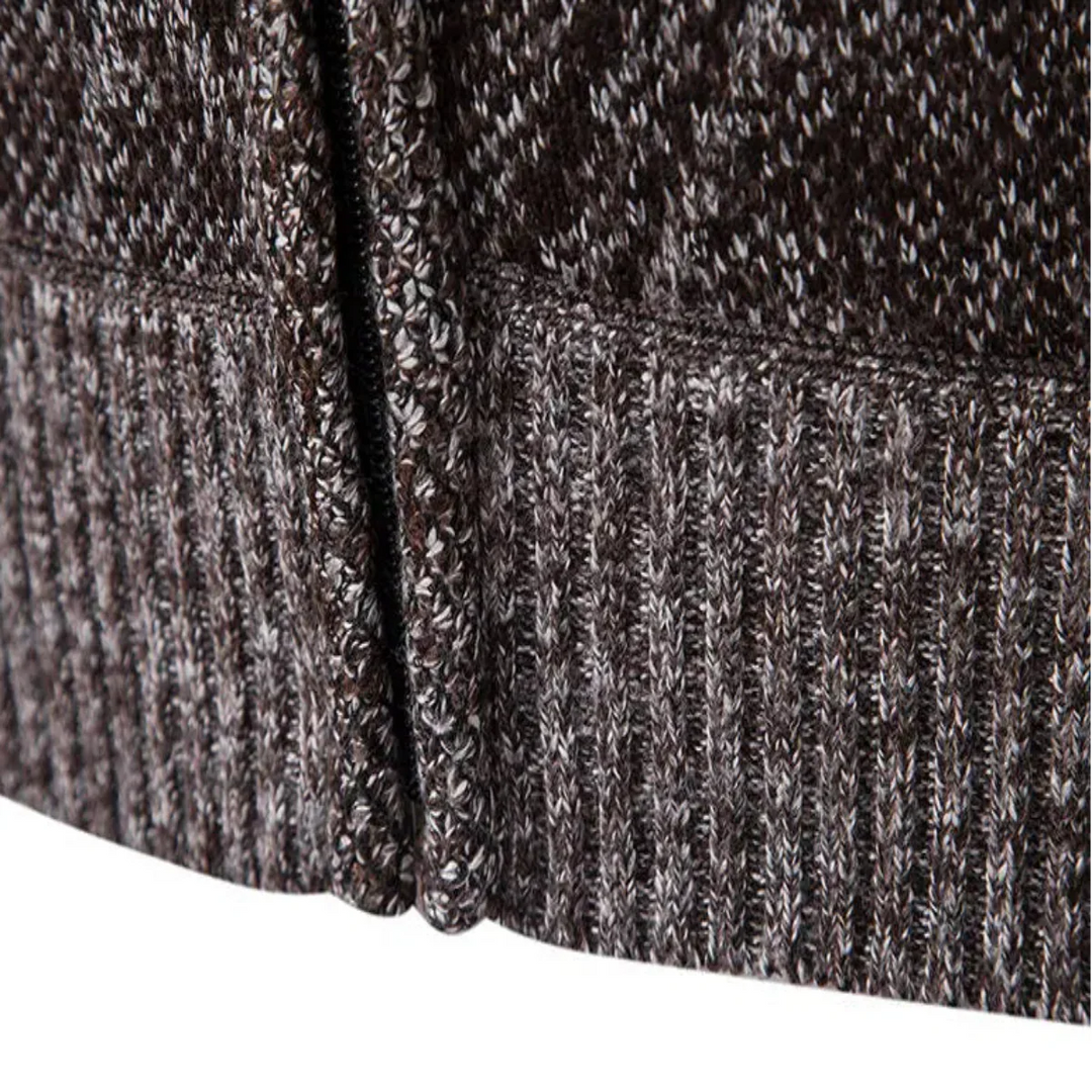 Mens Fleece Cardigan Zip-Up Winter Style