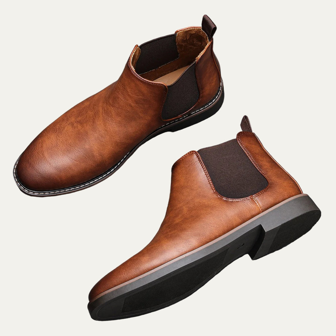 Mens Chelsea Boots Smooth Leather Classic Style