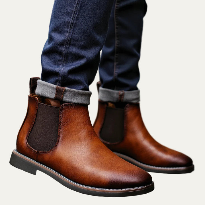 Mens Chelsea Boots Smooth Leather Classic Style