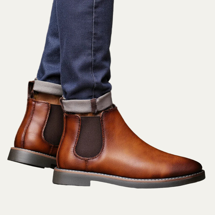 Mens Chelsea Boots Smooth Leather Classic Style