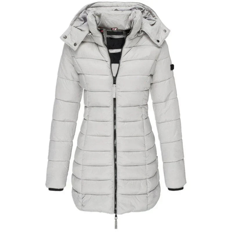 Womens Hooded Down Jacket Insulated Winter Fit