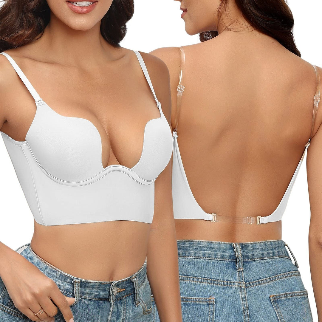 Womens Seamless Backless Bra with Invisible Support Comfortable Fit - BritishMode