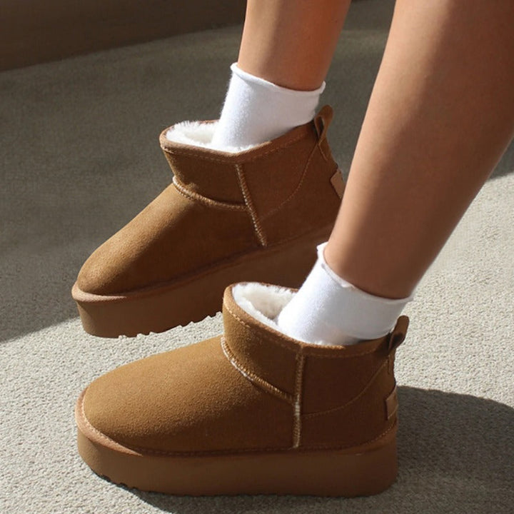 Womens Insulated Suede Ankle Boots Snug Fit