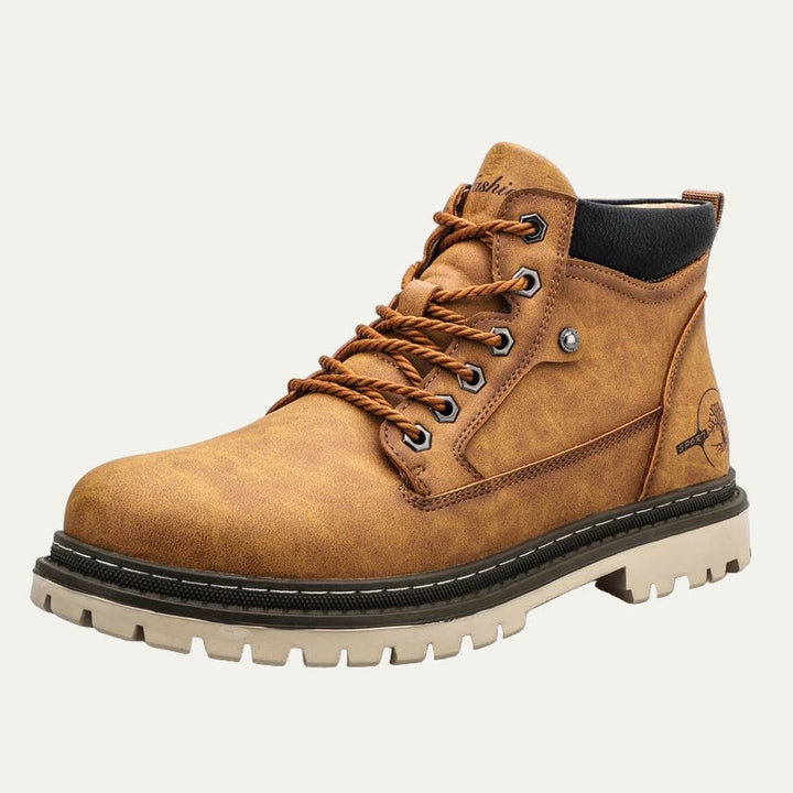 Mens Lace-Up Work Ankle Boots Rugged Style - BritishMode