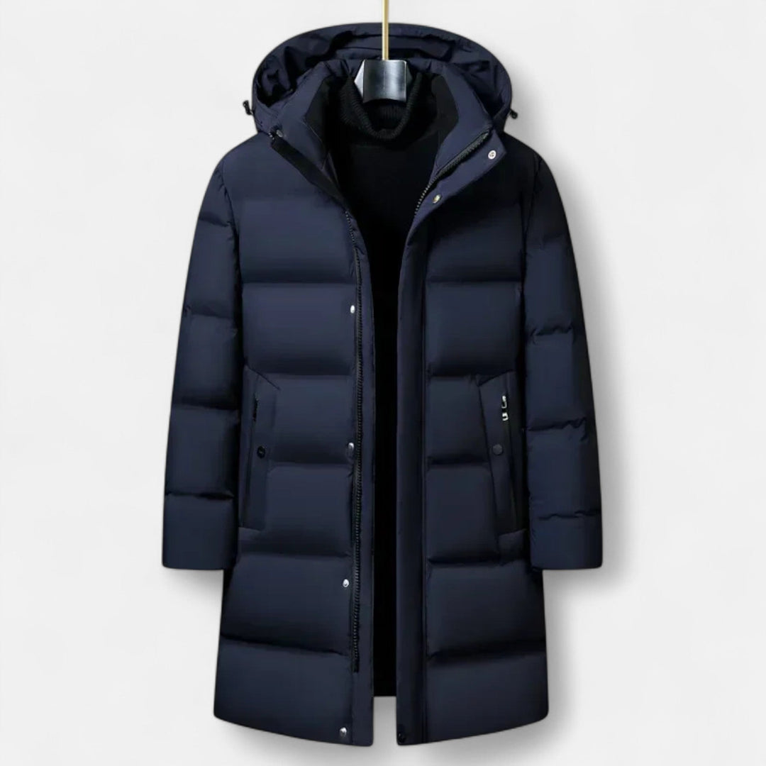 Mens Hooded Parka Coat Down Filled Warm - BritishMode