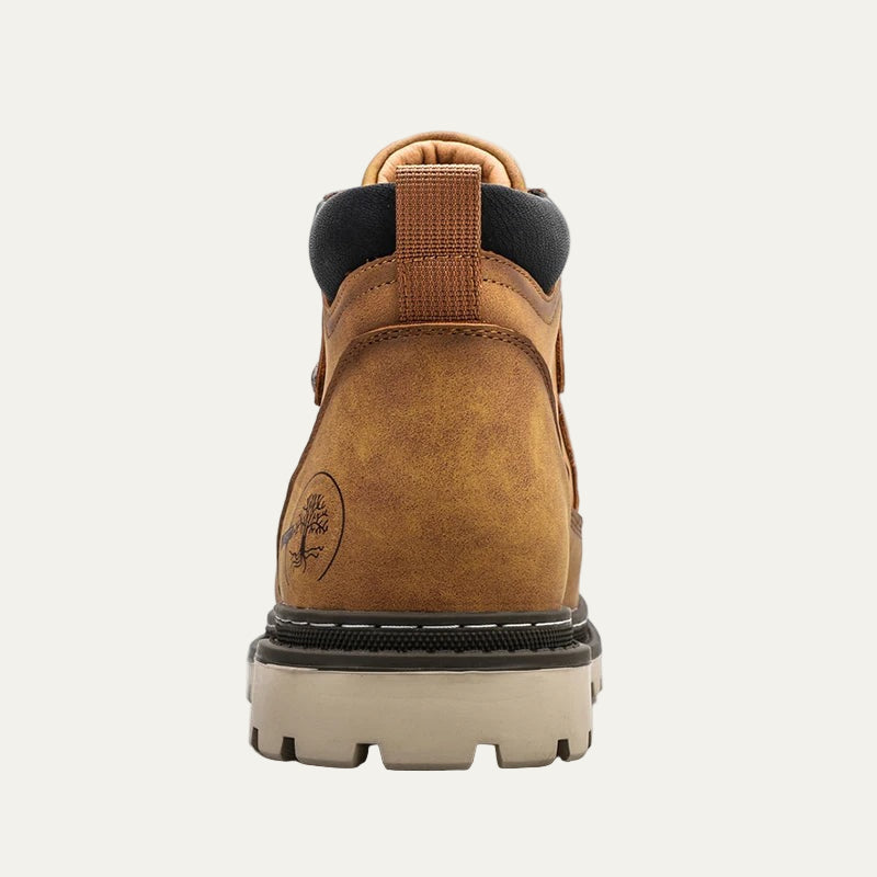 Mens Lace-Up Work Ankle Boots Rugged Style