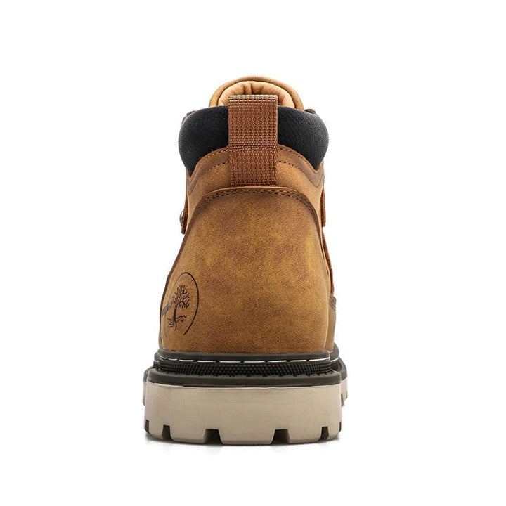 Mens Lace-Up Ankle Boots Rugged Outsole Padded Collar