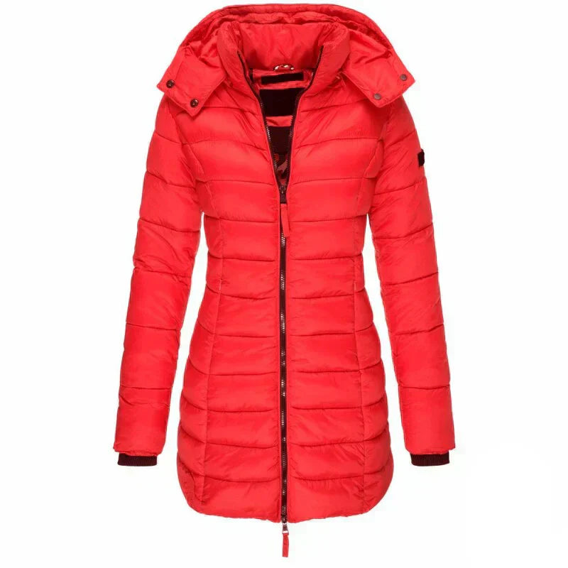 Womens Hooded Down Jacket Insulated Winter Fit