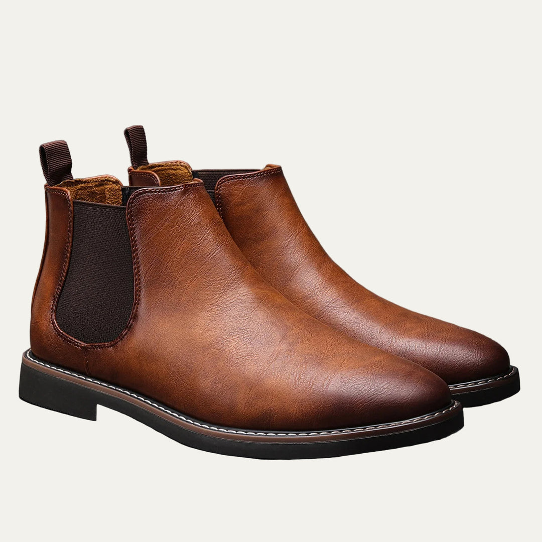 Mens Chelsea Boots Smooth Leather Classic Style