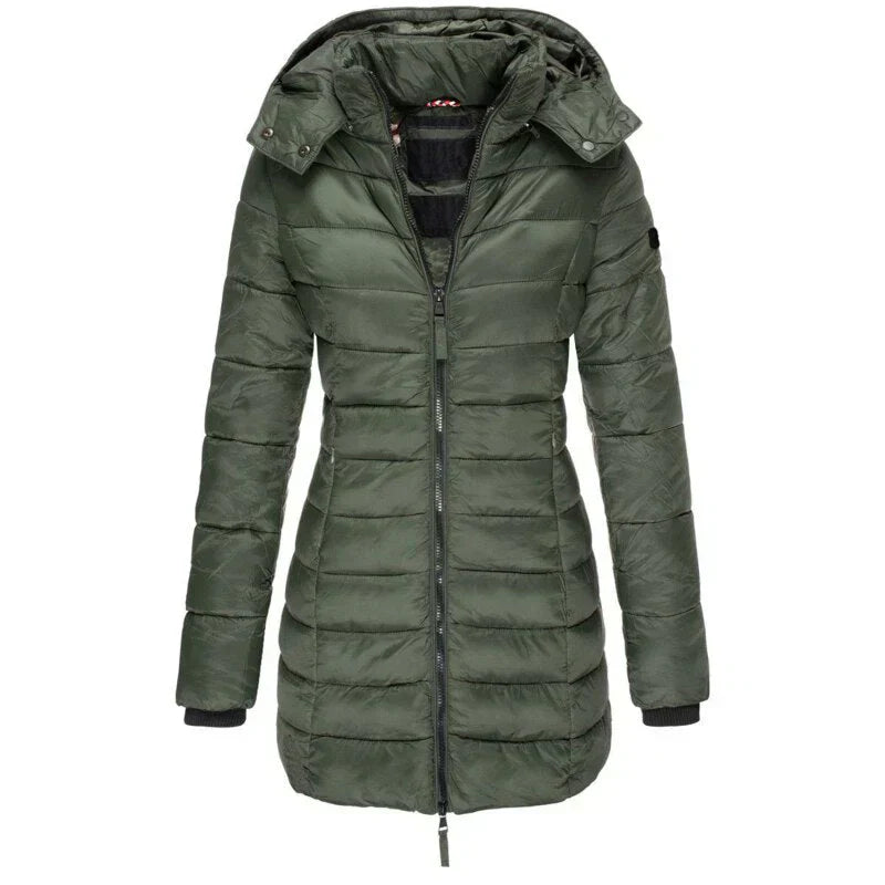 Womens Hooded Down Jacket Insulated Winter Fit