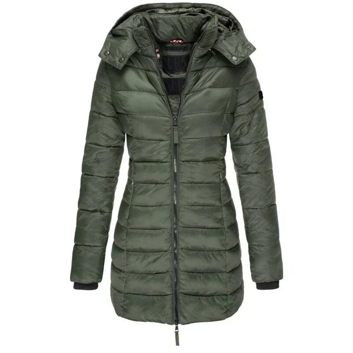 Womens Hooded Down Jacket Insulated Winter Fit