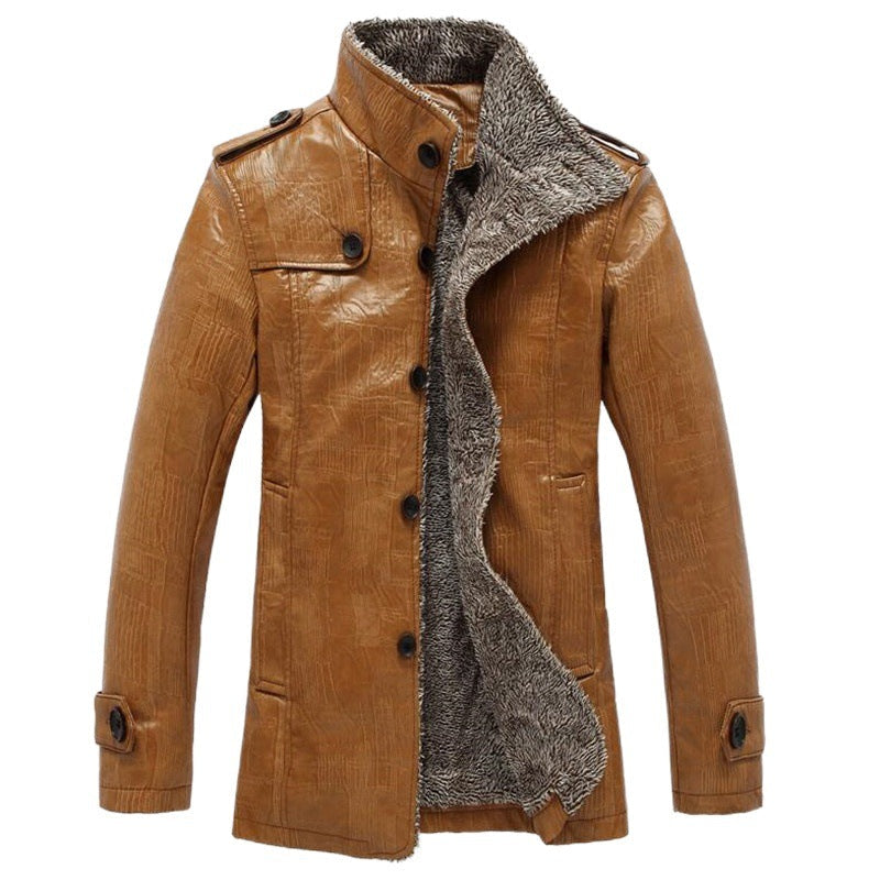Mens Leather Jacket with Fleece Lining Regular Fit - BritishMode